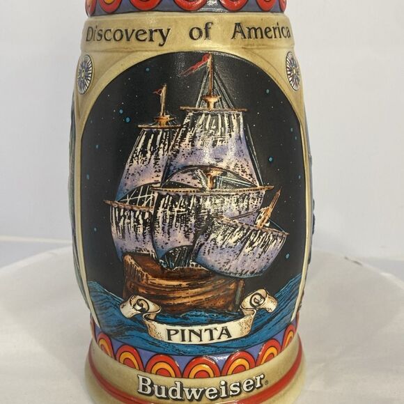Anheuser Busch Discovery Of America Series Pinta Budweiser Stein - Picture 8 of 11